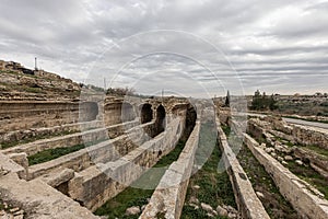 Dara Ancient City. Dara aqueducts, tare cisterns. Ancient Water Channels in the Ancient City of Dara in Mardin, Turkey