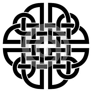Dara knot in black. Celtic symbol. Isolated background.