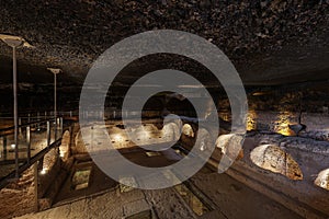 Dara ruins is an ancient city consisting of many interconnected caves in rocks. Dara Ancient City. Mesopotamia. Mardin, Turkey.