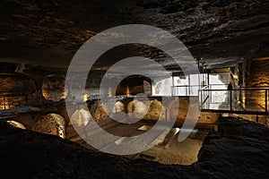 Dara ruins is an ancient city consisting of many interconnected caves in rocks. Dara Ancient City. Mesopotamia. Mardin, Turkey.