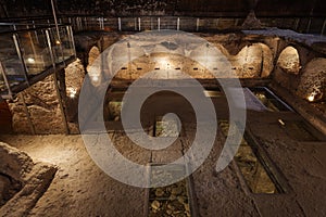 Dara ruins is an ancient city consisting of many interconnected caves in rocks. Dara Ancient City. Mesopotamia. Mardin, Turkey.