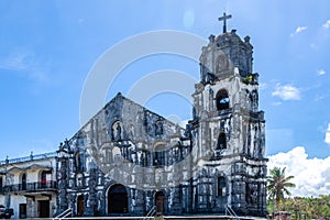 Daraga Church, Albay, Philippines. Tourists in front the historical treasure of Philippines.