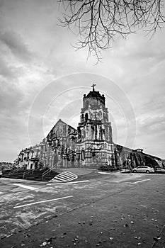 Daraga Church is an iconic landmark of Daraga, Albay in the Philippines. Made of limestone sitting on top of the hill overlooking