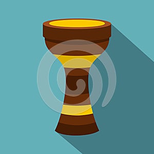 Darbuka musical instrument icon, flat style