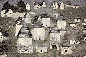 Dargavs, North Ossetia, Russia. The city of the dead is an ancient necropolis