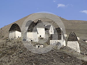 Dargavs, North Ossetia, Russia. The city of the dead is an ancient necropolis