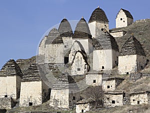 Dargavs, North Ossetia, Russia. The city of the dead is an ancient necropolis