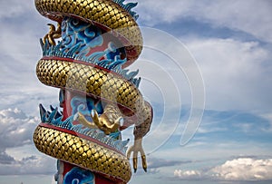 Dargon statue on Shrine roof dragon statue on china temple roof as asian art