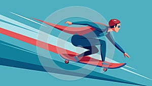 A daring longboarder taking a sharp turn at breakneck speed determined to outpace their competitors in a thrilling race photo