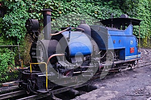 DARJEELING, INDIAN -June 22, The toy train of Darjeeling Himalayan Railway runs on the track in Darjeeling, India. Darjeeling