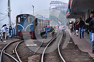DARJEELING, INDIAN -June 22, Darjeeling Himalayan Railway at Darjeeling Railway Station in Darjeeling, West Bengal, India.