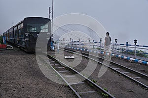 Darjeeling, West Bengal, India - 22 June 2022, Darjeeling Himalayan Railway at Station, Darjeeling Himalayan railway is a UNESCO