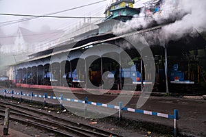 Darjeeling, West Bengal, India - 22 June 2022, Darjeeling Himalayan Railway at Station, Darjeeling Himalayan railway is a UNESCO