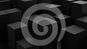 Dark abstract cubes creating geometric block pattern