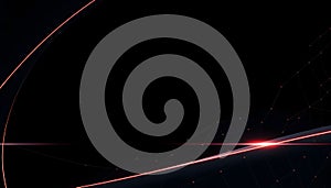 Abstract Digital Network Grid with Glowing Red Lines