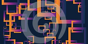Dark Abstract Geometric Background Design, Many Colorful Random, Placed Overlapping Rectangular Frames Pattern