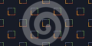 Dark Abstract Geometric Background Design, Rows of Many Colorful Rectangular Frames Pattern