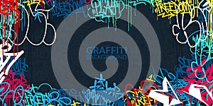 Dark Abstract Hip Hop Street Art Graffiti Style Urban Calligraphy Vector Illustration Background Art