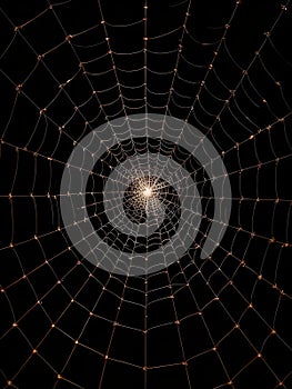 Dark abstract spiderweb background with glowing threads eerie spooky halloween spooky scene - ai generated