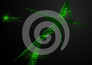Dark Abstract Tech Background with Green Elements