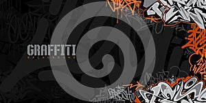 Dark Abstract Urban Style Hiphop Graffiti Street Art Vector Illustration Background Template