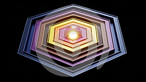 Glowing hexagonal network, symbolizing digital data and interconnected systems, vector design Generative AI