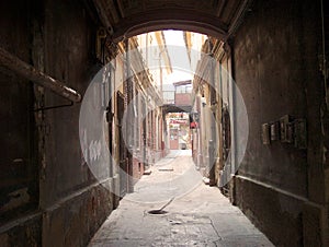 Dark alley in old city