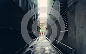 Dark alley in Toronto, Canada