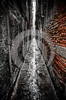 Dark alley in Venice