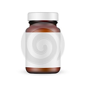 Dark Amber Jar Mockup for Supplements or Pills