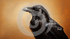 Dark Amber Raven: Realistic Portrait Drawing With Digital Airbrushing