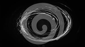 Dark background with abstract black and white swirl. Abstract black illustration for screensaver, wallpaper