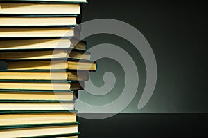 Dark background with books