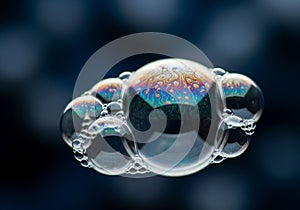 A dark background, displaying an array of vibrant iridescent