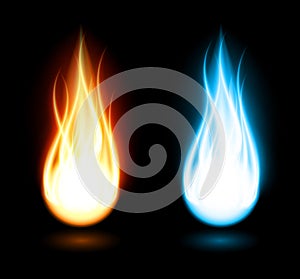 Dark background with flame