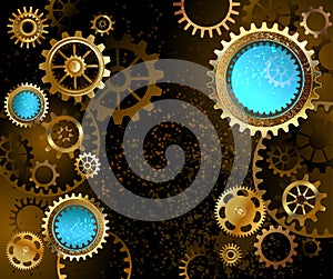 Dark background with gears