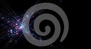 Digital nexus of glowing pink and blue connections