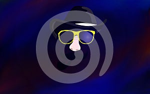 In a Dark background a man.