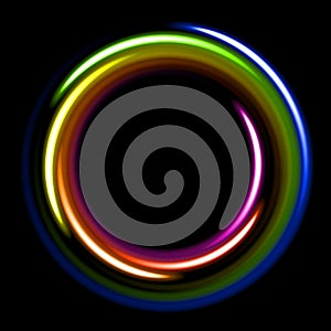 Dark background - template with circles in rainbow colors