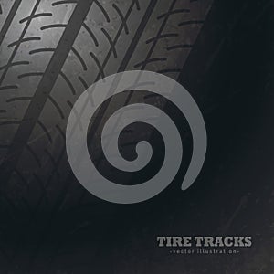 Dark background with tire tracks marks