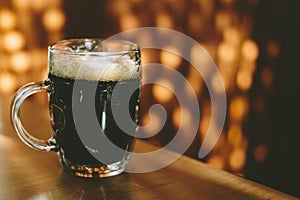 Dark beer in a pitcher