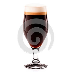 Dark Beer in a stout glass on a white background. Mugs with drink like Ipa, Pale Ale, Pilsner, Porter or Stout