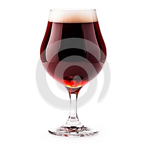 Dark Beer in a stout glass on a white background. Mugs with drink like Ipa, Pale Ale, Pilsner, Porter or Stout