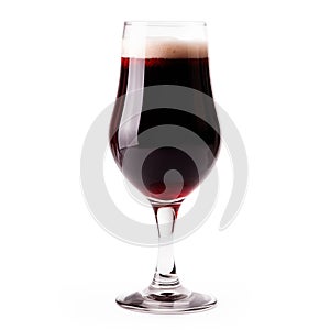 Dark Beer in a stout glass on a white background. Mugs with drink like Ipa, Pale Ale, Pilsner, Porter or Stout