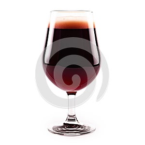 Dark Beer in a stout glass on a white background. Mugs with drink like Ipa, Pale Ale, Pilsner, Porter or Stout