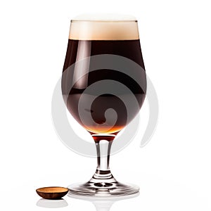 Dark Beer in a stout glass on a white background. Mugs with drink like Ipa, Pale Ale, Pilsner, Porter or Stout