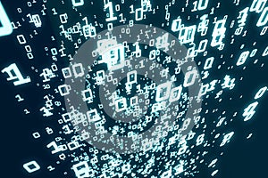 Dark binary code backdrop