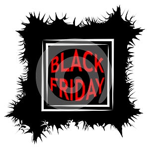 Dark Black Friday Sale Poster sale. vector frame form cracks scribble Doodle, pop art style Speech Bubble