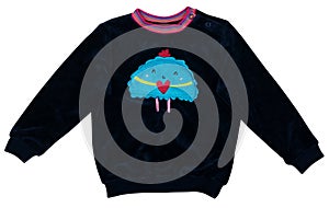 dark blu sweater with animation for a little girl