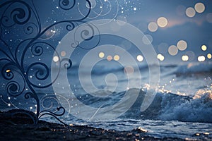 Dark Blue Abstract Backgrounds with Bokeh